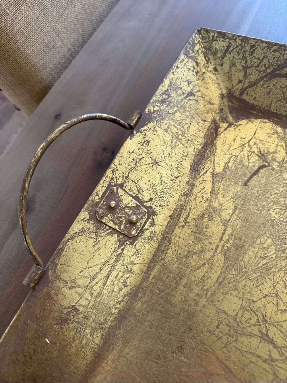 Mud Pie Gold foil Rectangular Decorative large Tray